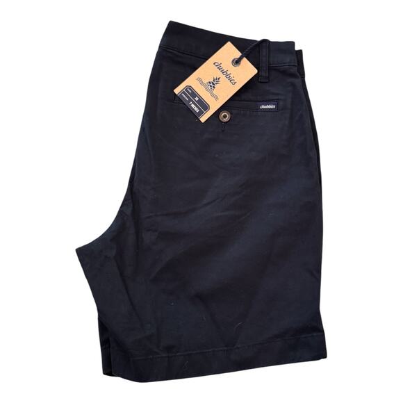 NEW CHUBBIES Men's Navy The Armadas 7" Flat Front Stretch Twill Shorts Size 33 - Picture 5 of 7